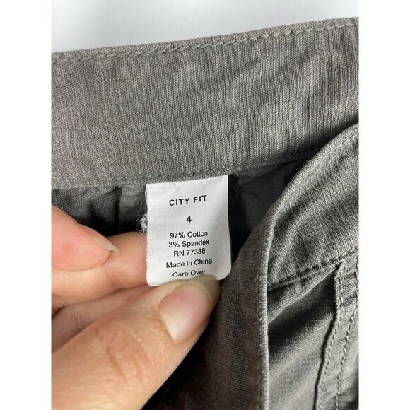 J. Crew Gray Green City Fit Ripstop Cargo Skinny Flap Pocket Cotton Pants Size 4 - Picture 7 of 7